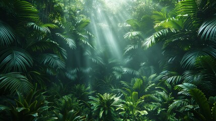 Background Tropical. Amidst the dense foliage, the rainforest becomes a green oasis, where vibrant plant life offers a refreshing and revitalizing escape from the outside world.