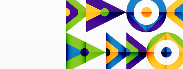 Fototapeta premium Colorful circle and triangle abstract background. Template for wallpaper, banner, presentation, background