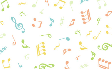 音符がおどる音楽の背景素材1