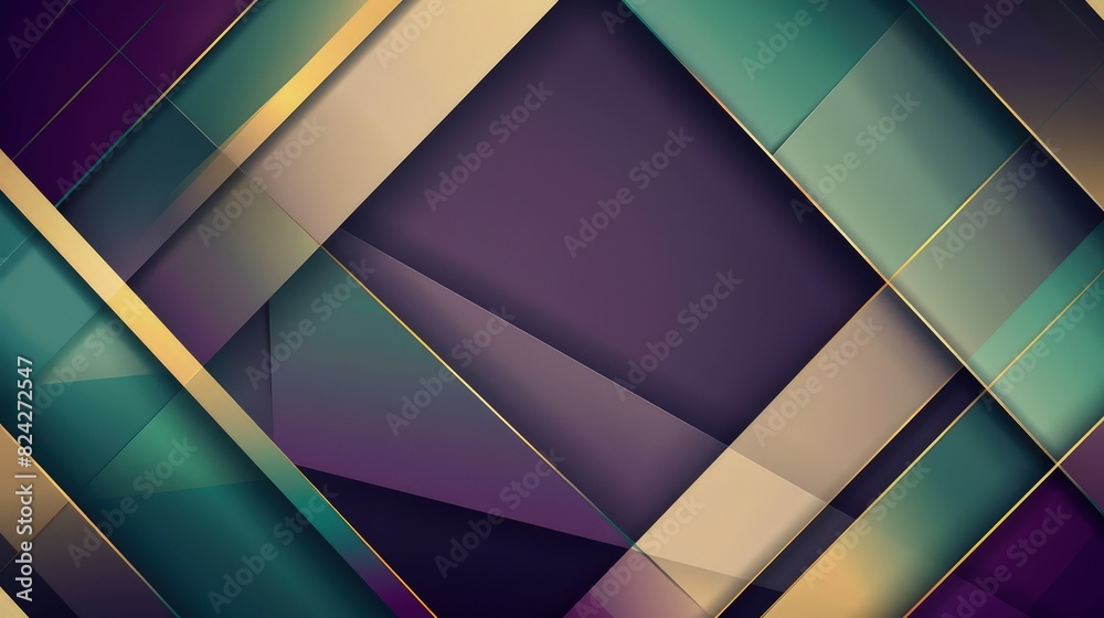 Wall mural a sophisticated geometric abstract background with symmetrical polygons and soft gradients in shades