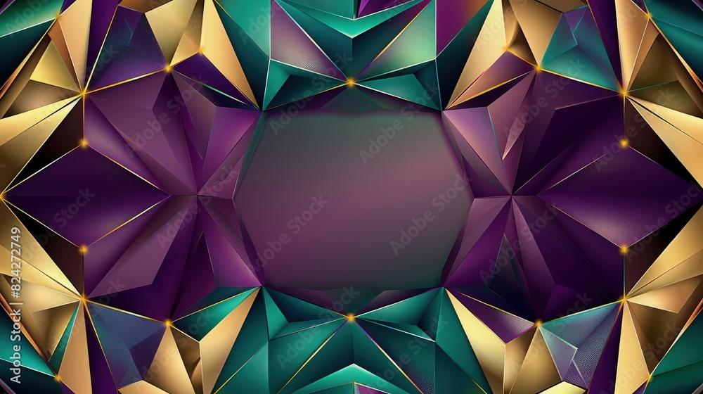 Wall mural a sophisticated geometric abstract background with symmetrical polygons and soft gradients in shades