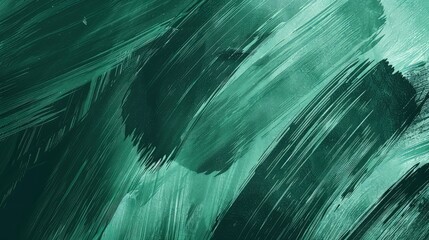 A sophisticated monochromatic abstract background with soft brushstroke textures in varying shades of emerald green, offering a rich and calming design.