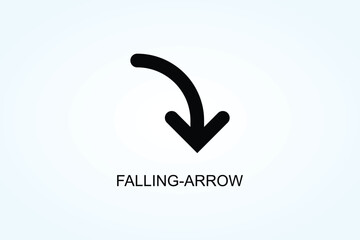 Falling Arrow Vector  Or Logo Sign Symbol Illustration