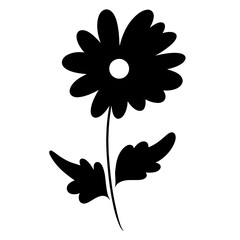 Obraz premium Hand drawing of flower with leaf. Vector illustration.