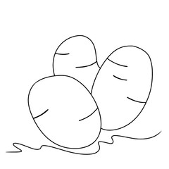 Continuous line drawing of potato. Vector illustration.
