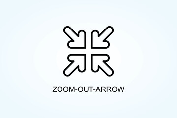 Fototapeta premium Zoom Out Arrow Vector Or Logo Sign Symbol Illustration