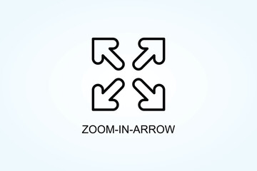 Zoom In Arrow Vector  Or Logo Sign Symbol Illustration