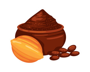 cocoa powder and dried beans