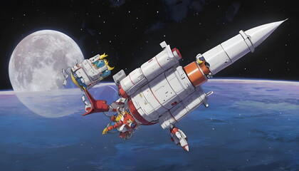 Fototapeta premium rocket in space