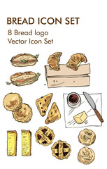 Bread logo vector icon set 