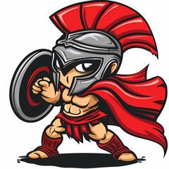 gladiator fighter cartoon mascot