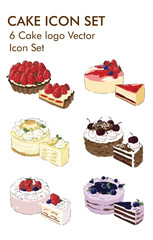 Cake logo vector icon set