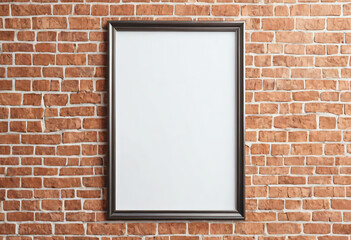 copy space frame mockup on brick background