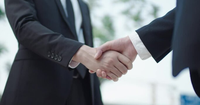 Close-up: Business Handshake with Etiquette