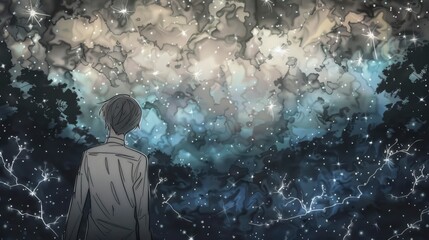 Obraz premium padre, starry, Ivory, dark 