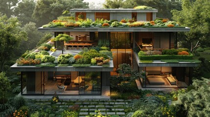 A building with green roof