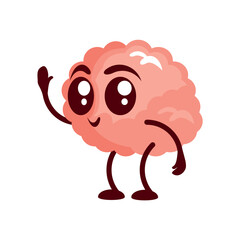 cute brain greeting cartoon