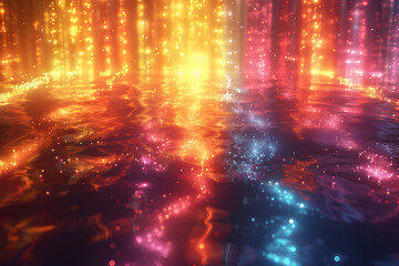 Fototapeta premium Big Bang colorful space galaxy fog cloud nebula. Universe science astronomy and stary night cosmos mockup background. Supernova concept wallpaper.