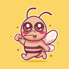 happy mosquito animal character mascot running isolated cartoon