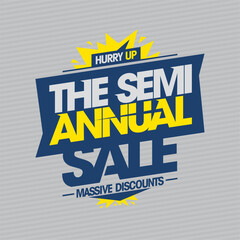 Semi-annual sale, massive discounts advertising banner
