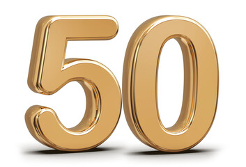 Golden 3d number 50