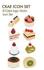 Cake logo vector icon set 