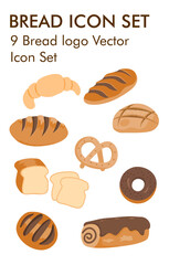 Bread logo vector icon set