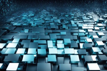 Fototapeta premium Abstract Tech Patterns Digital Cyberspace with Geometry