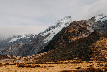 Majestic Snow Covered Mountain With Sky Background