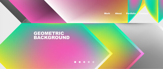 Colorful gradients with abstract geometric shapes. Vector Illustration For Wallpaper, Banner, Background, Card, Book Illustration, landing page