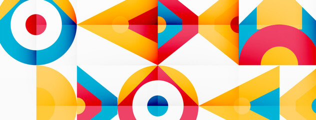 Colorful circle and triangle abstract background. Template for wallpaper, banner, presentation, background