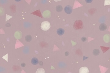 秋用のアルコールインクアート抽象バナー）淡い茶色の背景にカラフルな渦の模様の水玉と三角形