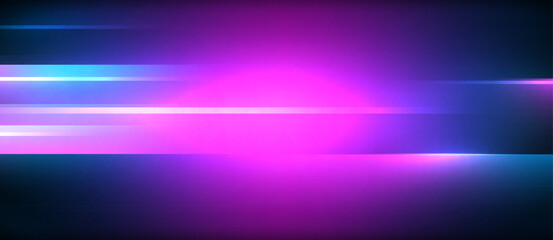 Neon dynamic diagonal light rays background. Techno digital geometric concept design for wallpaper, banner, presentation, background