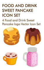 Food and drink sweet pancake logo vector icon set