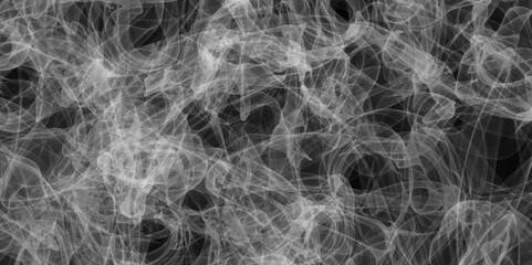 Abstract smoke black background. Smoke steam set on black and white color background. Smoke is a collection of airborne particulates and gases emitted when a material undergoes combustion.
