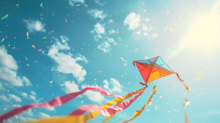 International kite day concept with copy space area for text