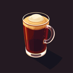 artistic representation of a pint glass filled with beer, showcasing a rich amber color