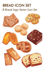 Bread logo vector icon set