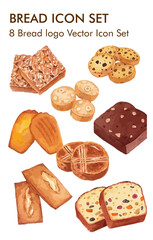 Bread logo vector icon set