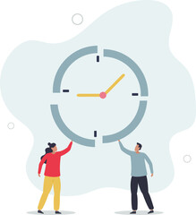 Time management or project management to control team.flat vector illustration.