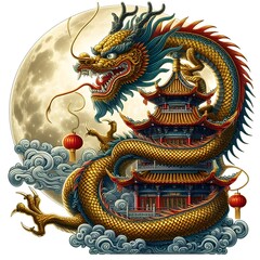 Fototapeta premium Unique Chinese dragon art