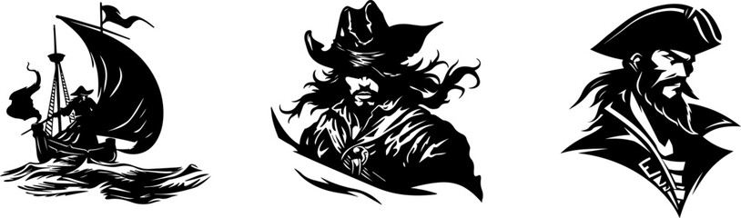 Majestic Pirate Ship Sailing Through the High Seas With Fearless Captain