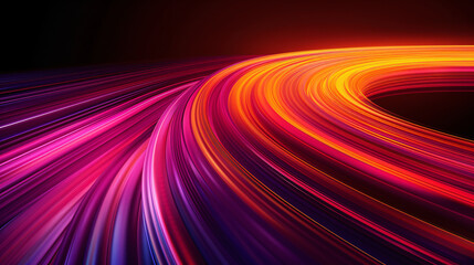 Long exposure of the lights of cars driving at high speed on the highway at night
