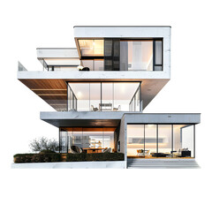 Family houses with beautiful porch american style,3d rendering of modern house,Mini house model,Luxury modern house isolated on white background,Real estate concept,illustration,53