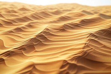 An array of sand dunes captured in high detail, showing the textured patterns formed by wind on a desert landscape. 32k, full ultra hd, high resolution