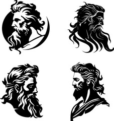 Zeus Silhouettes, The Powerful and Majestic God of Thunder
