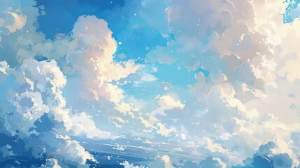 Sky filled with clouds and blue color