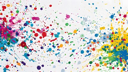 multi-colored paint drops splashing on an abstract background