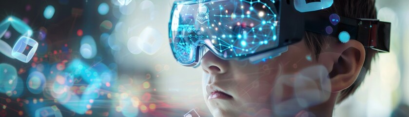 The virtual reality headset allows you to experience a new world, new life.