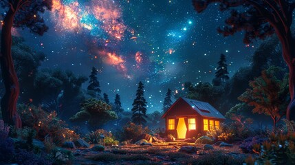 The beauty of nature and the coziness of home combined in one stunning image.